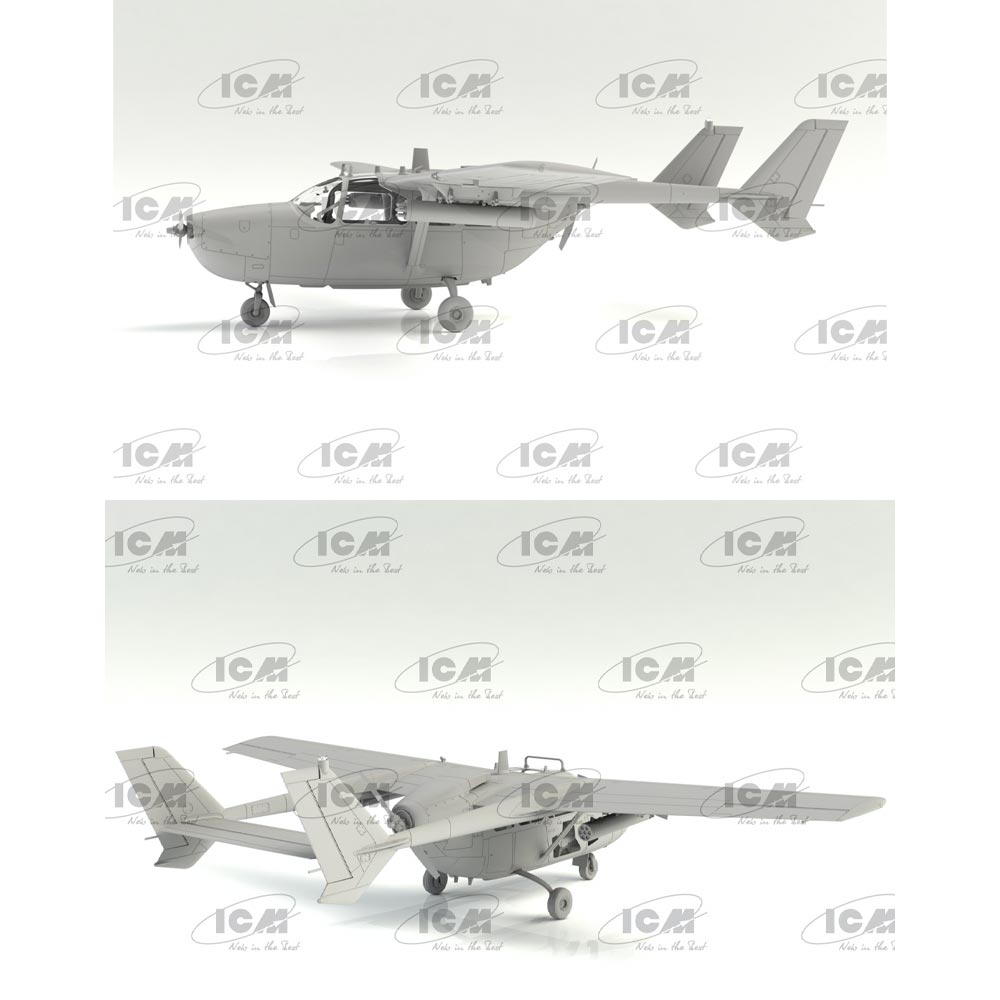 ICM DS4803 Vietnam USAF Airfield w/OV-10A Bronco, 0-2A & 5 Figures 1:48 Kit Set