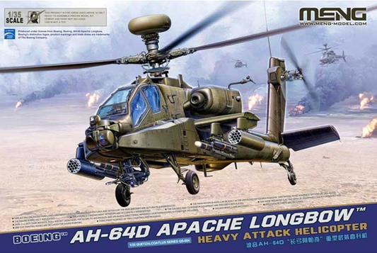 Meng AH-64D Apache Longbow Heavy Attack Helicopter 1:35 Model Kit QS-004
