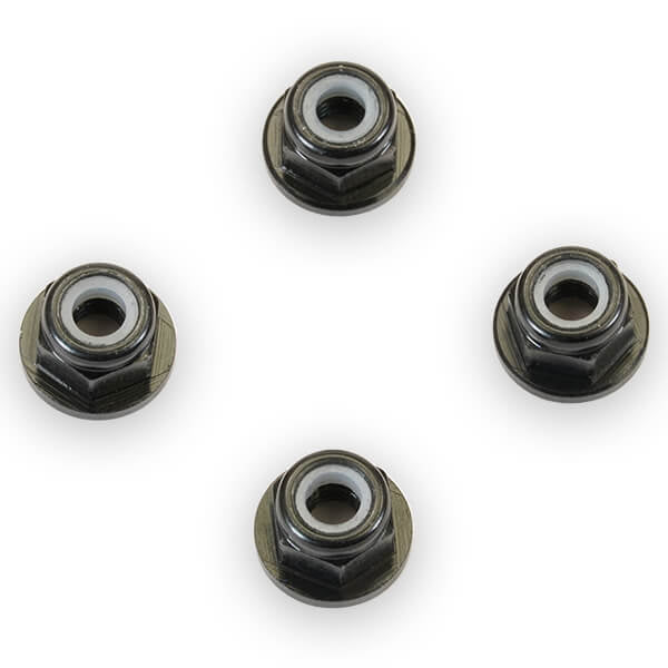 Fastrax M3 Black Flanged Locknuts 4Pcs FTM3BKF