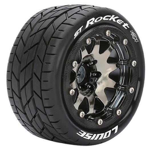 Louise RC St-Rocket 1:10 Soft Bead-Lock/0 Offset Hex 12mm Black Chrome L-T3311SBC