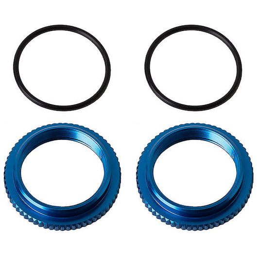 Team Associated 13mm Shock Collars, Blue Aluminium AS91928