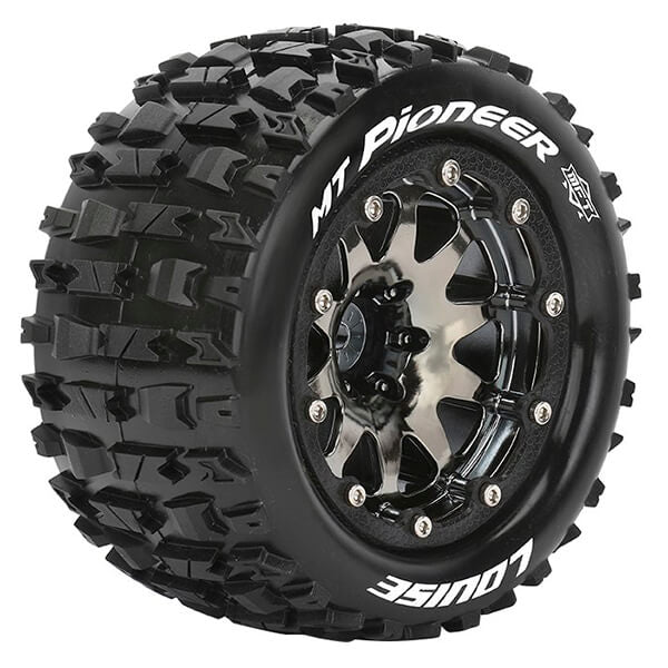 Louise RC MT-Pioneer 1:10 Soft Bead-Lock/1/2 Offset Hex 12M Black Chrome L-T3308SBCH
