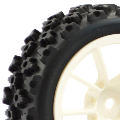 Fastrax 1:10 Street/Rally Tyre 10Sp White Wheel FAST0073W