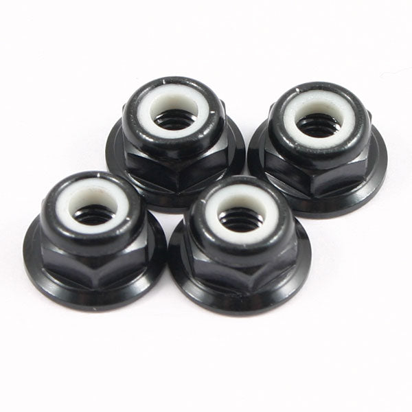 Fastrax M4 Black Flanged Locknuts (4pcs) FTM4BKF