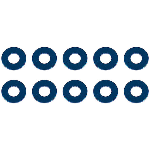 Associated Washers 7.8 X 3.5 X 0.5mm Blue Aluminium (10) AS31387