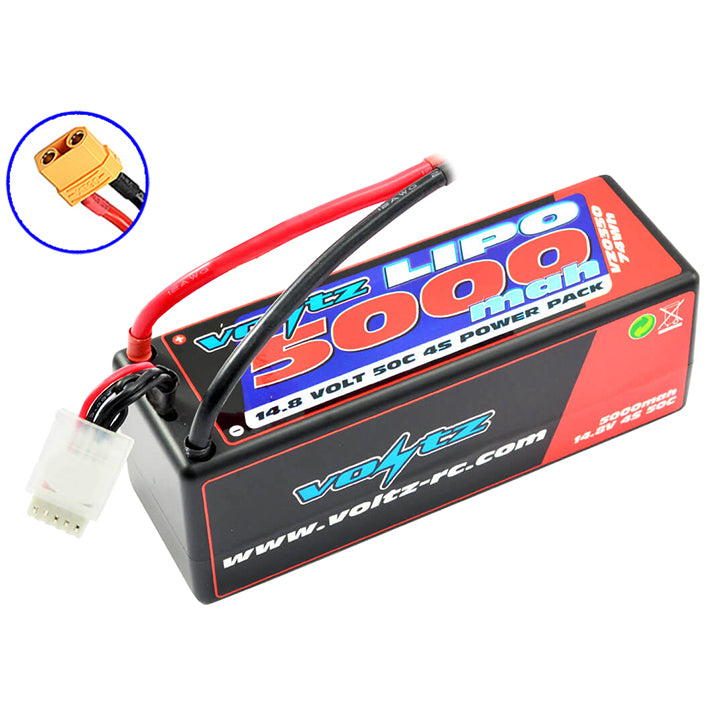 Voltz 5000mAh Hard Case 14.8V 50C LiPo Stick Pack XT90