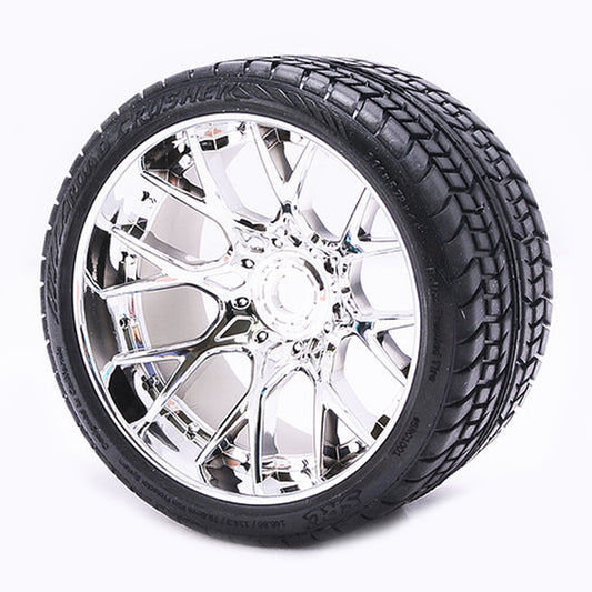 Sweep Road Crusher Belted Tyre Silver 17mm Wheels 1/2" Offset SRC1001S