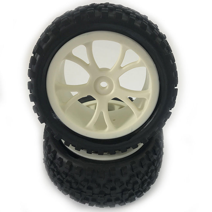 Fastrax 1:10 Mounted Cuboid Buggy Rear Tyres White 10-Sp FAST0037W
