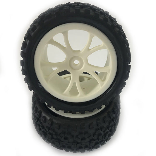 Fastrax 1:10 Mounted Cuboid Buggy Rear Tyres White 10-Sp FAST0037W