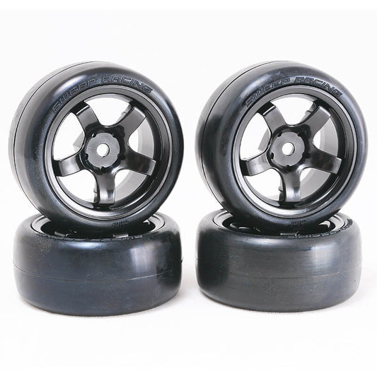 Sweep D-High End Compound Mini Tyres Pre-Glued 40Deg 4Pcs D-MN40PG