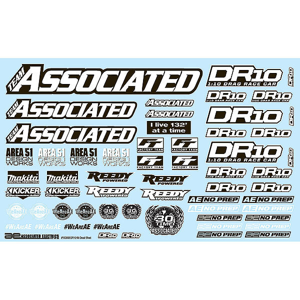 Team Associated DR10 Decal Sheet AS71089