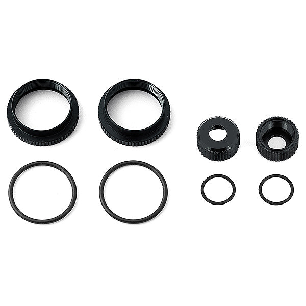 Team Associated 16mm Shock Collar & Seal Retainer Set - Black AS81492