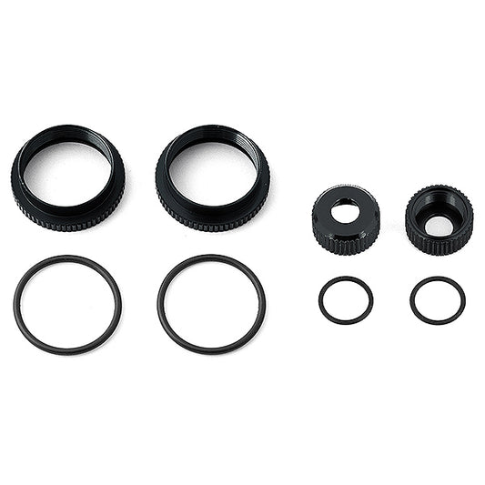 Team Associated 16mm Shock Collar & Seal Retainer Set - Black AS81492