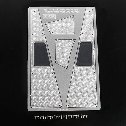 RC4WD Steel Front Side Hood Diamond Plates for RC4WD Gelande II 2015 Land Rover Defender D90 (Pick-U