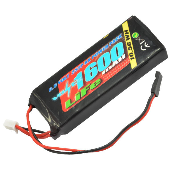 Voltz 1600mAh 2S 6.6V Rx Life Straight Battery Pack