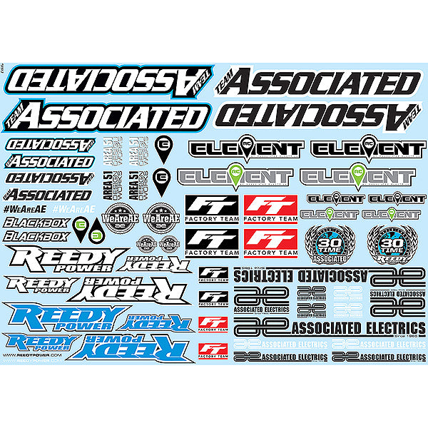 Team Associated 'Ae' Branding Decal Sheet AS91913