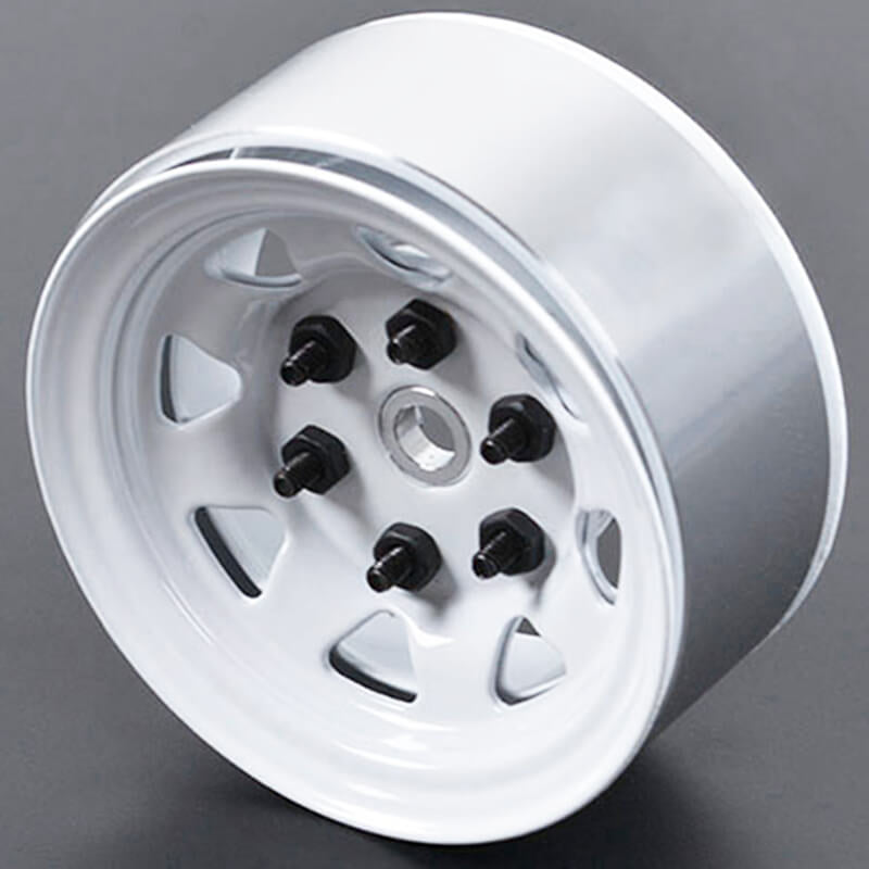 RC4WD Stamped Steel 1.55" Stock White Beadlock Wheels Z-W0035