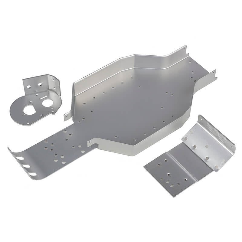 Team Associated RC10cc Chassis /Nose Plate/Motor Mount Silver AS6311