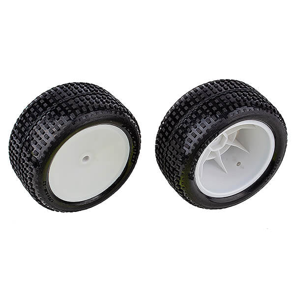 Associated RB10 RTR RC Car Rear Wheels & Tyres Mounted AS72019