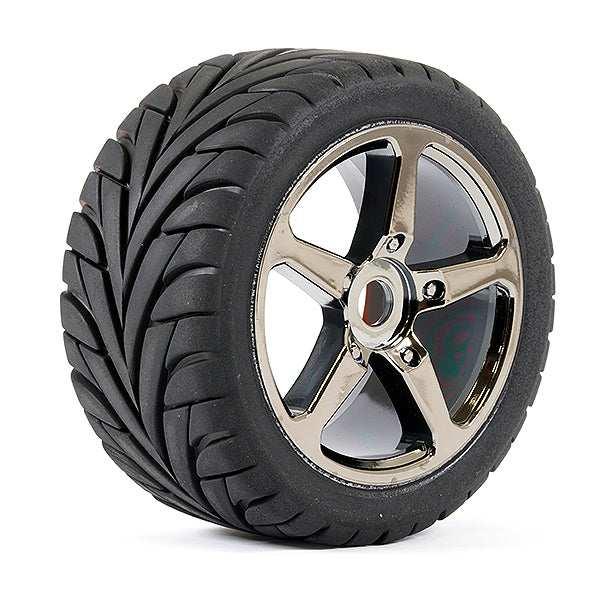 Fastrax 1:8 Truggy Eagle MTd 5-Spoke Bk Chrome 0 Offset(Pr) FAST1092BC-0