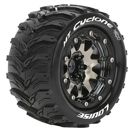 Louise RC MT-Cyclone 1:10 Soft Bead-Lock/0 Offset Hex 12mm Black Chrome L-T3310SBC