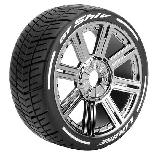 Louise RC GT-Shiv 1:8 Fr/Rr Soft Hex 17mm Spoke Black Chrome L-T3284SBC