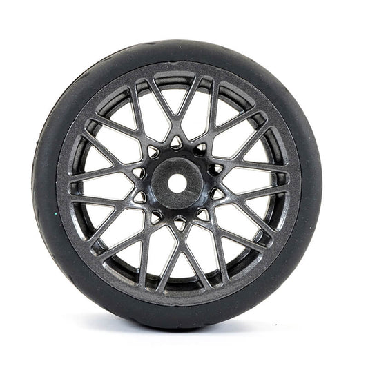 Fastrax 1:10 Street/Tread Tyre Star Spoke Gun Metal Wheel Complete Set Of 4 FAST0089GM
