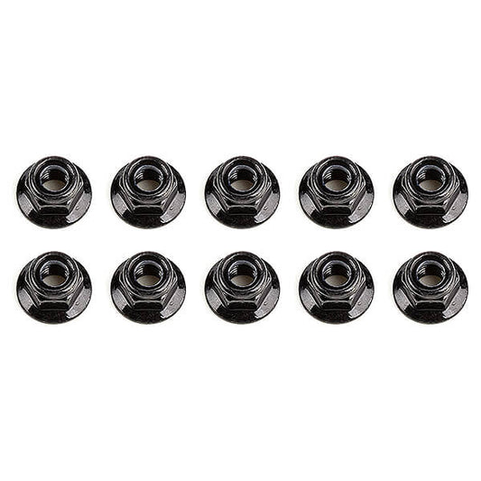 Team Associated M5 Locknuts, Flanged, Black AS25945