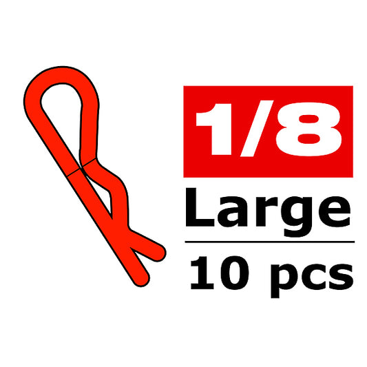 Corally Body Clips 45 Bent Large Red 10pcs C-35121
