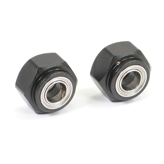 Fastrax Aluminium Front Wheel 12mm Hex Adaptors w/Brg (Pr) Black FAST0177BK