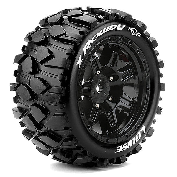 Louise RC X-Rowdy Black Xmaxx Mounted 24mm Hex L-T3351B