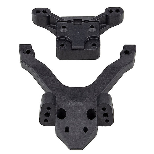 Team Associated RC10B6.4 Ft Top Plate and Ballstud Mount, Carbon AS91972