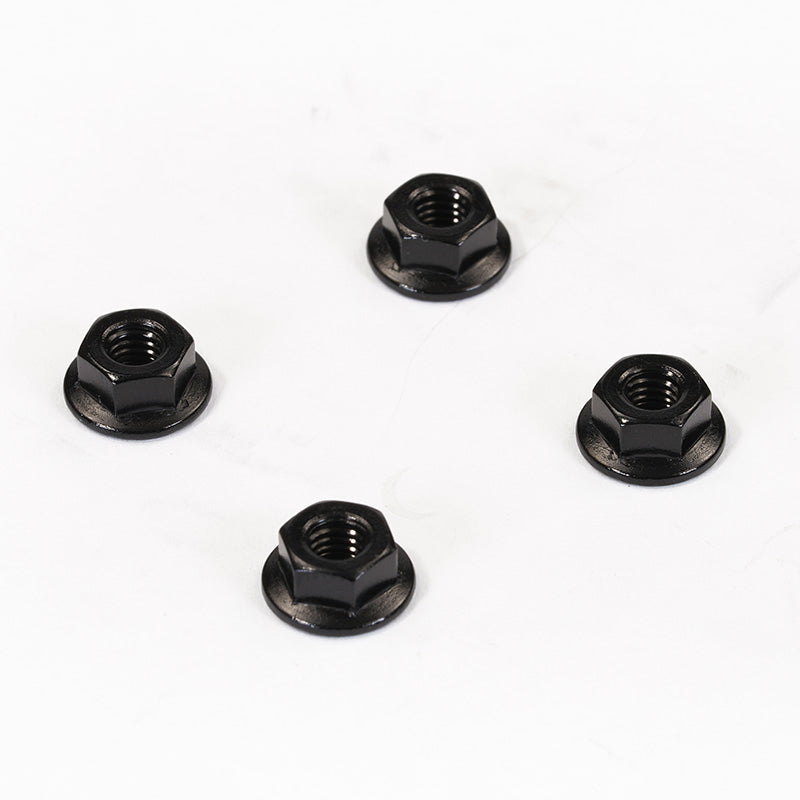 Fastrax M4 Black Serrated Aluminium Locknuts 4Pcs FTM4BKS
