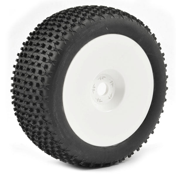 Fastrax 1:8 Truggy X-Block MTd On White Dished 0 Offset(Pr) FAST1090WD