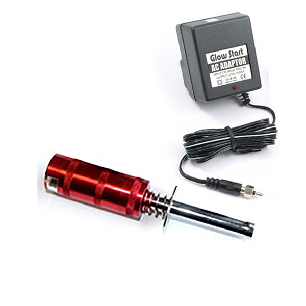 Fastrax Aluminium Metered Glow Starter with 2100mAh Battery & Charger (Euro 2-Pin Plug) FAST50ME