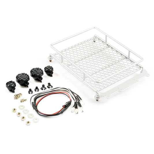 Fastrax Silver Aluminium Luggage Rack w/Led Lamps L130mm X W110mm FAST2301S