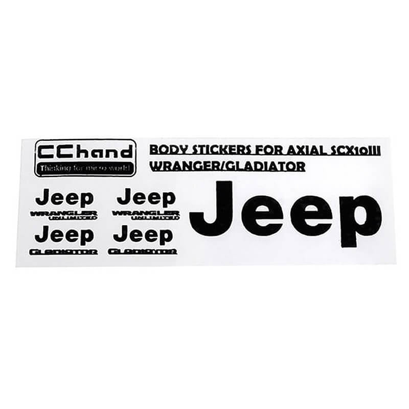 RC4WD Metal Logo Decal Sheet for Axial 1:10 SCX10 III Jeep (Gladiator/Wrangler) (Black)