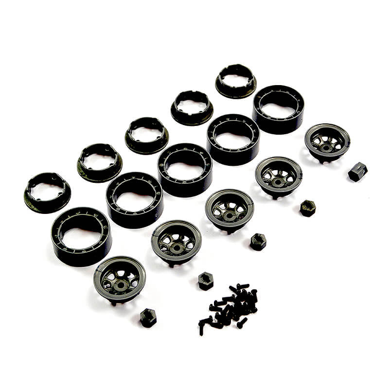 FTX Mini Outback 2.0 Bead Lock Wheel Set (5) - Black FTX9307BK
