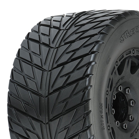 Proline Street Fighter 3.8" Belted Tires Mounted On Raid Black Wheels 8X32 Hex 17mm PL10167-10