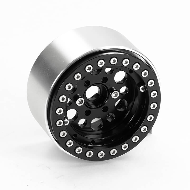 Fastrax Aluminium Beadlock T12 1.9" Wheels - Black (4Pc) FAST0136BK