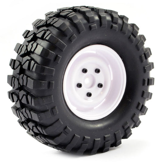 Fastrax 1:10 Crawler Sawblock 1.9 Scale Steel Wheel &#248;108mm (White) FAST1266W