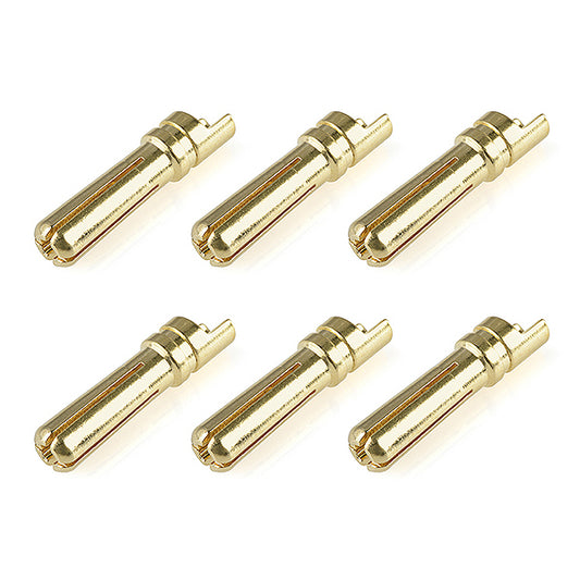 Corally Bullit Connector 4.0mm Male Solid Type Gold Plated Ultra Low Resistance Wire Straight 6Pcs