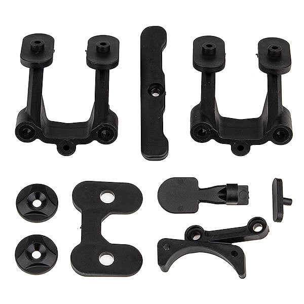 Team Associated RC10B74.2 Rear Body Mount/Wing Mounts/Bumper AS92312