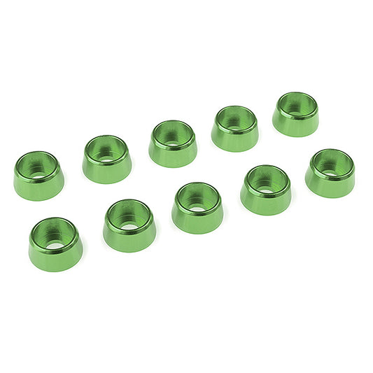 Corally Aluminium Washer for M4 Socket Head Screws Od=10mm Green 10Pcs C-31281