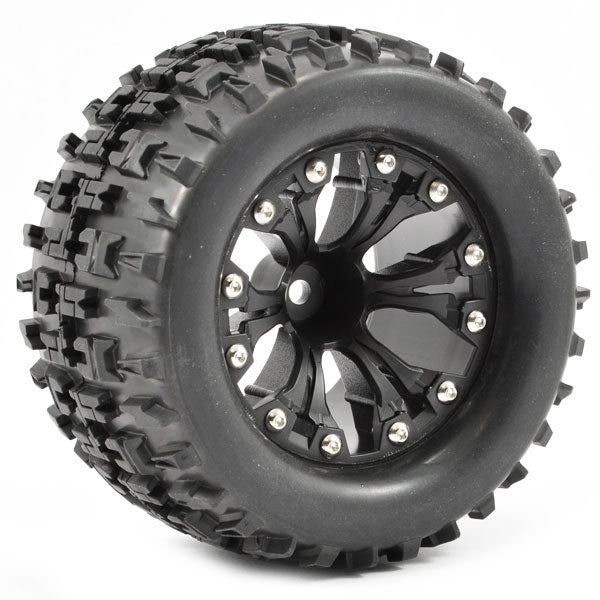 Fastrax 1:10 MT Jigsaw Mounted 6-Spoke Black 1/2 Offset (Pr) FAST1212B