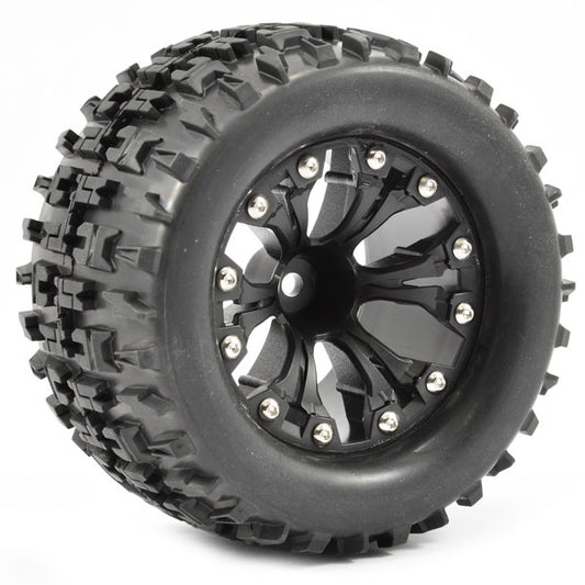 Fastrax 1:10 MT Jigsaw Mounted 6-Spoke Black 1/2 Offset (Pr) FAST1212B