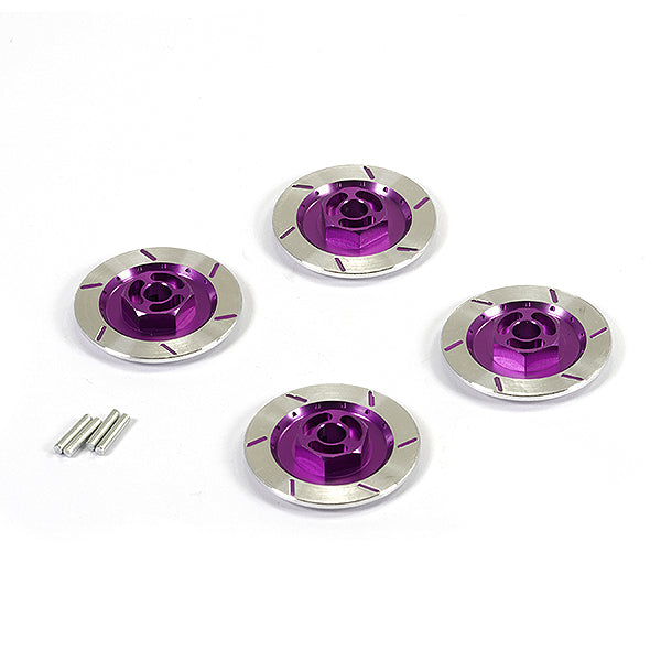Fastrax Aluminium Disc Brake w/Wheel Hex (4Pc) - Purple FAST2216AP