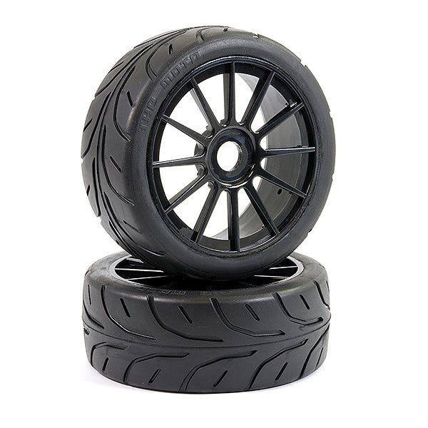 Fastrax 1:8 Arrow Tread Mounted On 12-Spoke Black (Pr) FAST1016B