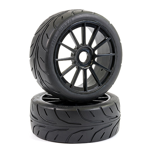 Fastrax 1:8 Arrow Tread Mounted On 12-Spoke Black (Pr) FAST1016B
