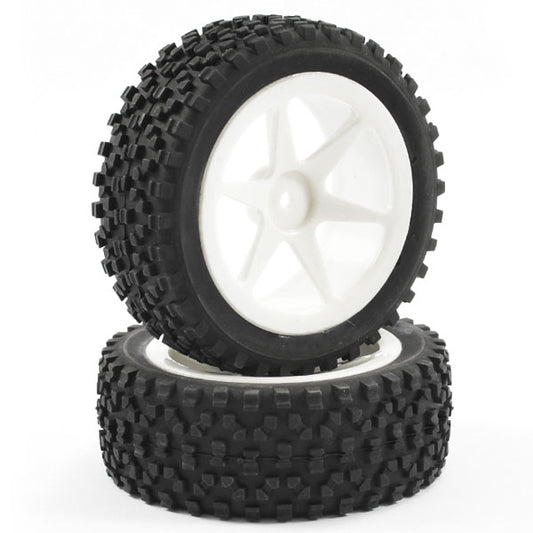 Fastrax 1:10 Mounted Cuboid Buggy Front Tyres 6-Spoke FAST0038S